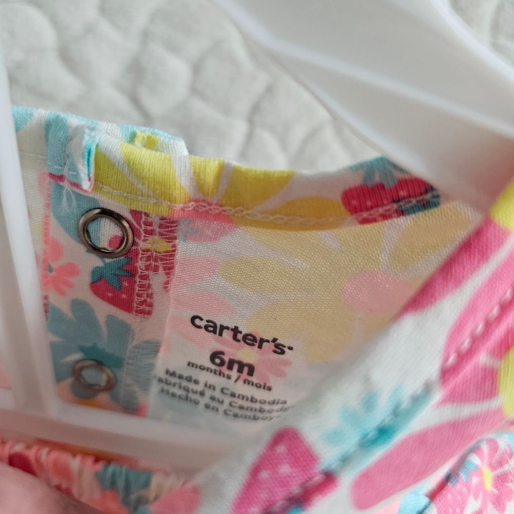 New Carters floral baby dress diaper cover flowers 6 months - Picture 3 of 3